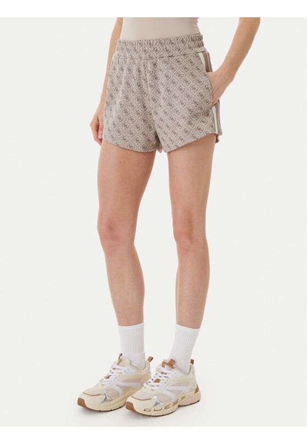 Guess Szorty sportowe V6GD02 K2959 Beżowy Regular Fit. Kolor: beżowy. Materiał: syntetyk