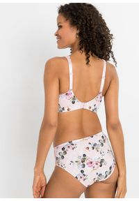 bonprix - Figi z wysokim stanem z delikatną koronką (2 pary). Stan: podwyższony. Kolor: różowy. Materiał: koronka, poliamid. Wzór: nadruk, koronka, kwiaty #3