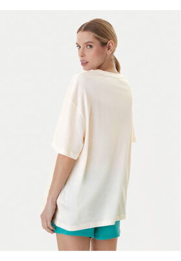 Roxy T-Shirt Hangloose Poster ERJZT06090 Beżowy jasny Loose Fit. Kolor: beżowy. Materiał: bawełna