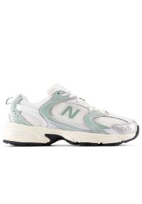 Buty unisex New Balance U530SEA - srebrne. Kolor: srebrny. Materiał: zamsz. Szerokość cholewki: normalna. Sezon: lato. Sport: turystyka piesza