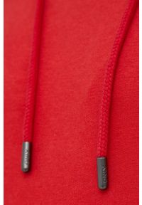 only - Only Bluza bawełniana damska kolor czerwony z kapturem gładka. Okazja: na co dzień. Typ kołnierza: kaptur. Kolor: czerwony. Materiał: bawełna. Długość rękawa: długi rękaw. Długość: długie. Wzór: gładki. Styl: casual #2