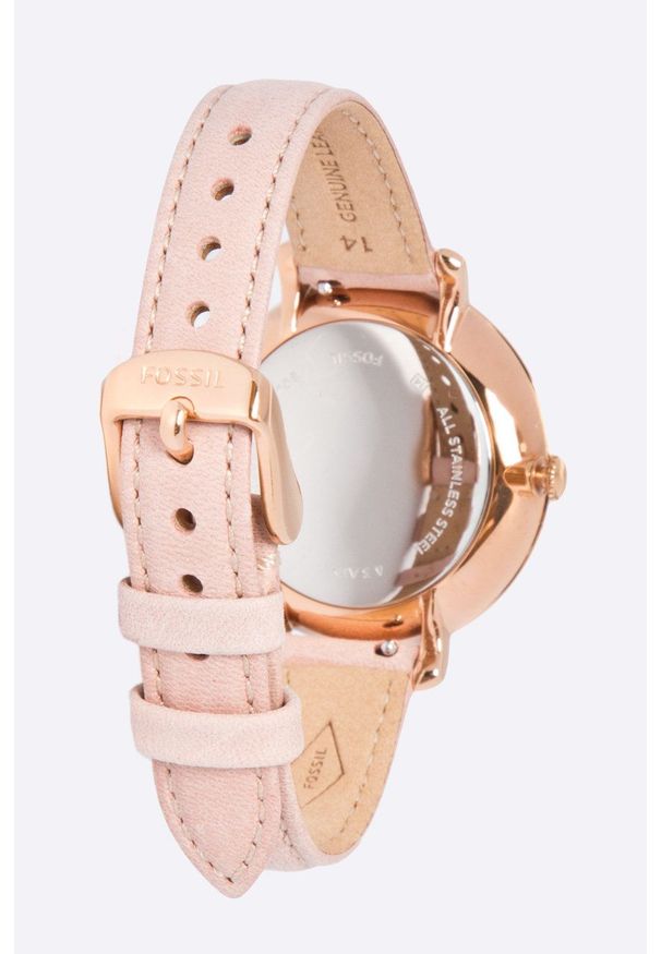 Fossil - Zegarek ES3988. Kolor: czerwony. Materiał: materiał, skóra