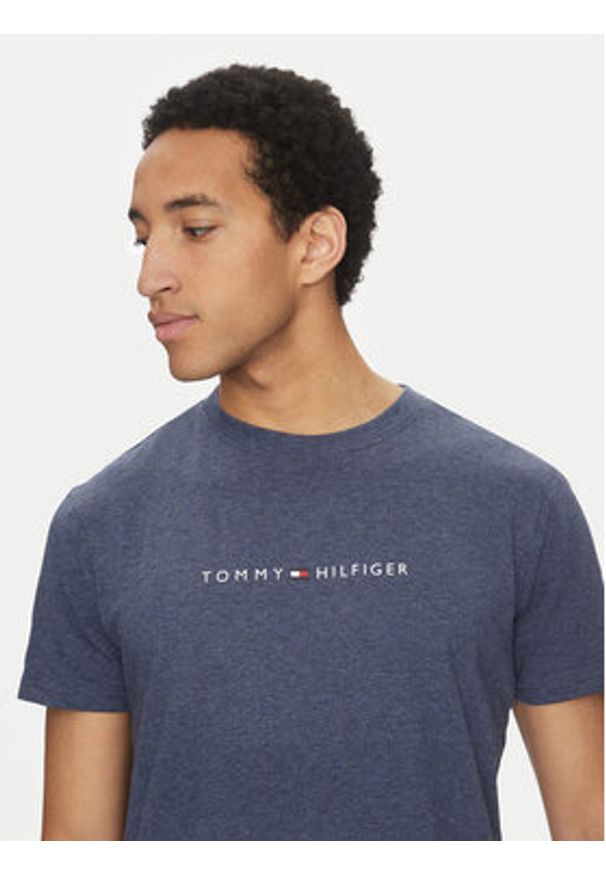 TOMMY HILFIGER - Tommy Hilfiger T-Shirt UM0UM03525 Granatowy Regular Fit. Kolor: niebieski. Materiał: bawełna