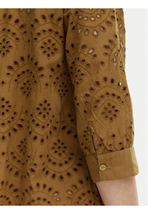 Iconique Sukienka letnia Ella IC26-082 Khaki Relaxed Fit. Kolor: brązowy. Materiał: bawełna. Sezon: lato