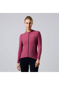 ACELERA - Ciepła damska koszulka kolarska z długim rękawem. Kolor: czerwony. Materiał: materiał. Długość rękawa: długi rękaw. Długość: długie. Sport: kolarstwo #1
