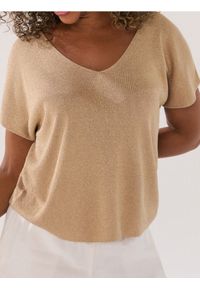 Sinsay - Swetrowa bluzka z metalizowaną nicią - złoty. Kolor: złoty #1