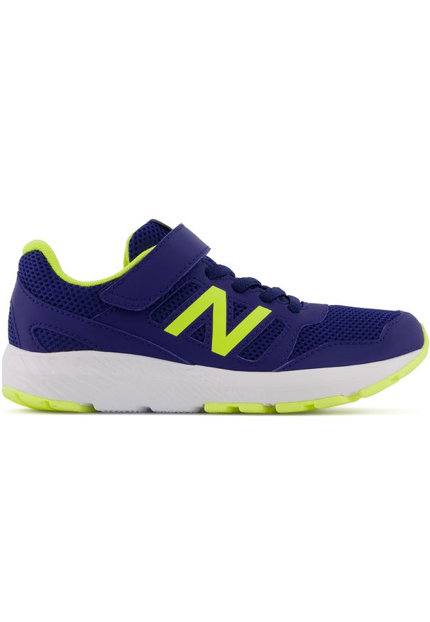 Buty New Balance YT570VL2 – granatowe. Okazja: na co dzień, na uczelnię. Zapięcie: rzepy. Kolor: niebieski. Materiał: syntetyk, guma, materiał. Szerokość cholewki: normalna. Sport: turystyka piesza