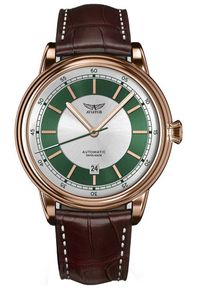 AVIATOR - Zegarek męski Aviator V.3.32.2.271.4.BRDC-3 brązowy. Kolor: brązowy #1