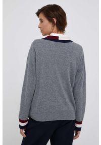 TOMMY HILFIGER - Tommy Hilfiger kardigan wełniany kolor szary lekki. Kolor: szary. Materiał: wełna #5