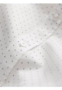 Ombre Clothing - Klasyczna męska bawełniana koszula SLIM FIT w mikro wzór - biała V1 OM-SHCS-0156 - XXL. Typ kołnierza: kołnierzyk klasyczny. Kolor: biały. Materiał: bawełna. Długość rękawa: długi rękaw. Długość: długie. Wzór: nadruk. Styl: klasyczny #7