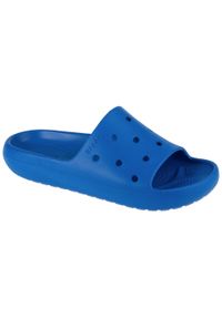 Klapki męskie Crocs 2094014KZ. Zapięcie: bez zapięcia. Kolor: niebieski. Materiał: syntetyk, materiał. Szerokość cholewki: normalna. Styl: klasyczny. Sport: turystyka piesza