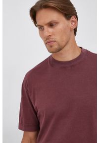 Liu Jo T-shirt bawełniany kolor bordowy gładki. Okazja: na co dzień. Kolor: czerwony. Materiał: bawełna. Wzór: gładki. Styl: casual