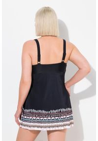 ULLA POPKEN - Damska Sukienka Kąpielowa obszycie z safari miękkie miseczki. Kolekcja: plus size. Kolor: czarny. Materiał: poliester, elastan, poliamid, materiał