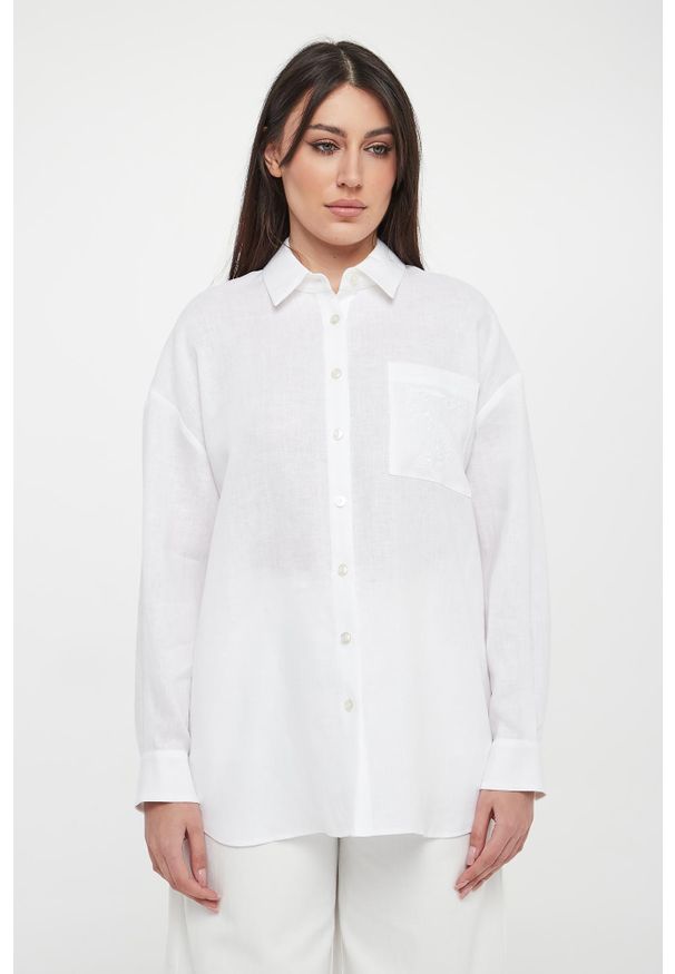 Twinset Milano - Koszula damska lniana TWINSET. Materiał: len