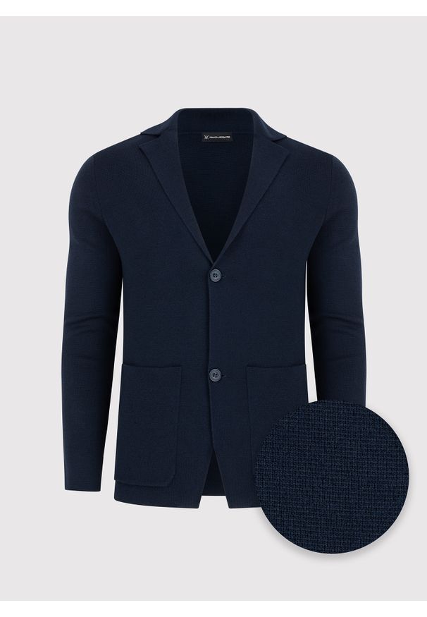 Pako Lorente - PAKO LORENTE – Dzianinowa wełniana marynarka męska. Okazja: na co dzień. Materiał: dzianina, wełna. Styl: casual, elegancki