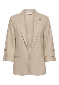 only - ONLY Marynarka Goa 15363727 Beżowy Regular Fit. Kolor: beżowy. Materiał: len #4