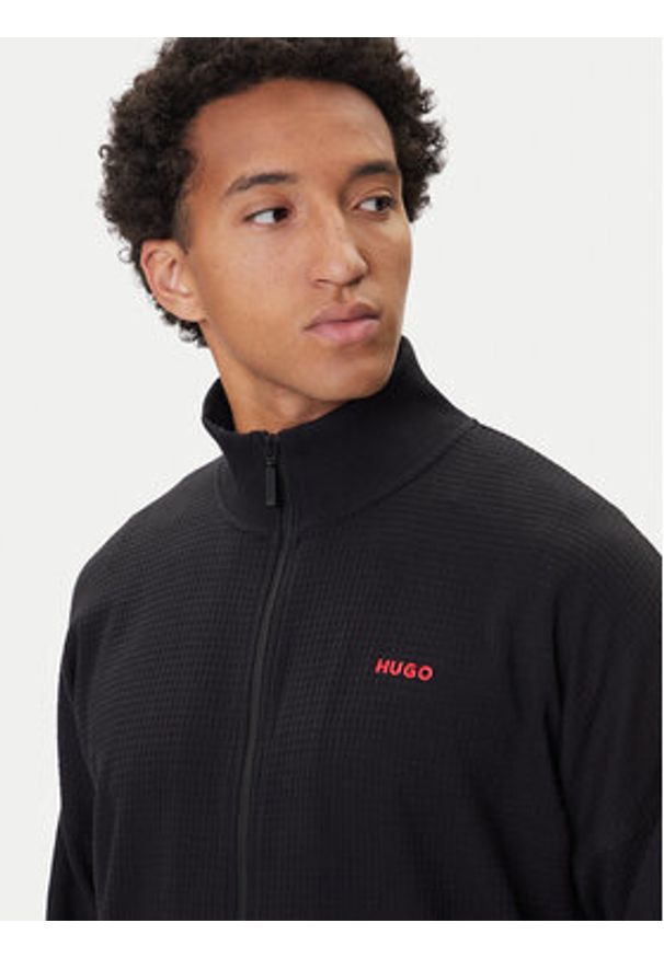 Hugo - HUGO Bluza Austin 50556966 Czarny Regular Fit. Kolor: czarny. Materiał: syntetyk