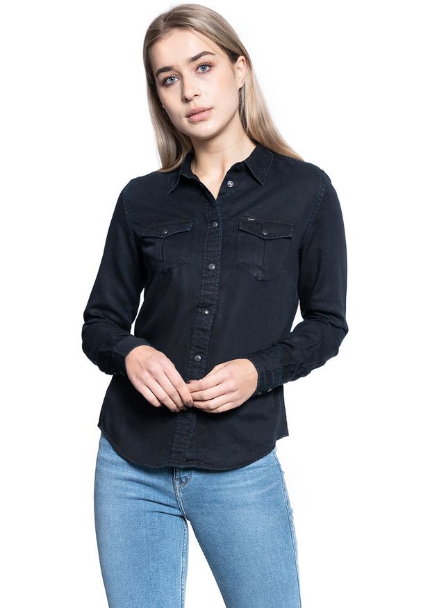 Lee - DAMSKA KOSZULA JEANSOWA LEE REGULAR WESTERN SHIR SKY CAPTAIN L45SGAHY 112110473. Materiał: jeans