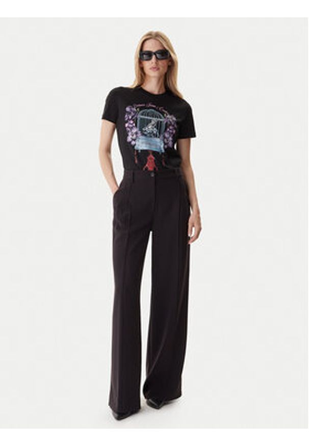 Versace Jeans Couture T-Shirt 79HAHP04 CJ01P Czarny Regular Fit. Kolor: czarny. Materiał: bawełna