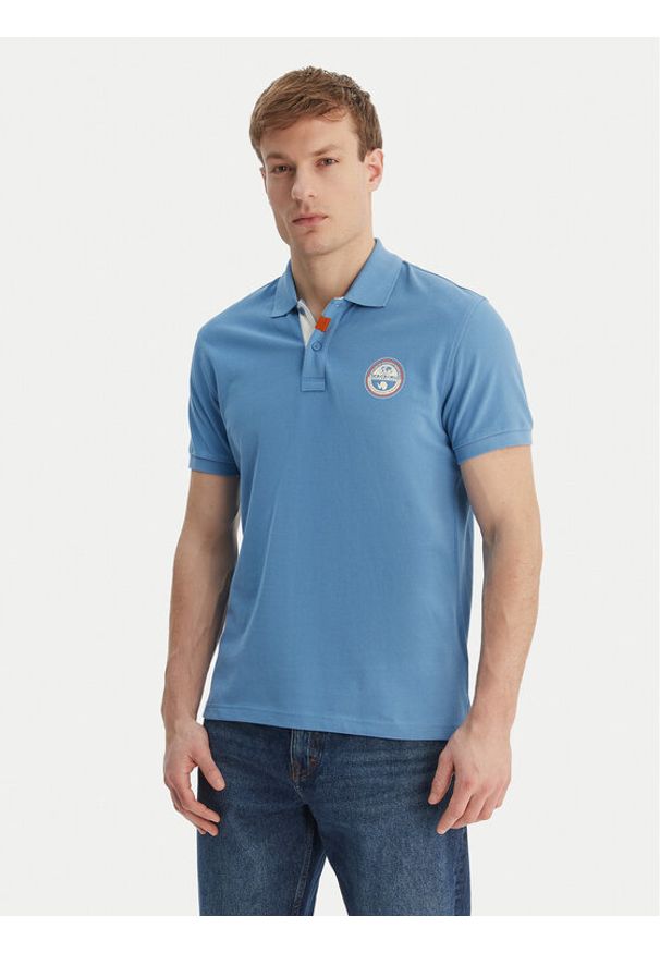 Napapijri Polo E-Clanis NP0A4ID3 Niebieski Regular Fit. Typ kołnierza: polo. Kolor: niebieski. Materiał: bawełna