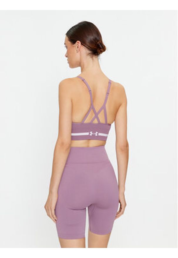 Under Armour Biustonosz sportowy Ua Seamless Low Long Bra 1357719 Fioletowy Compression Fit. Kolor: fioletowy. Materiał: syntetyk