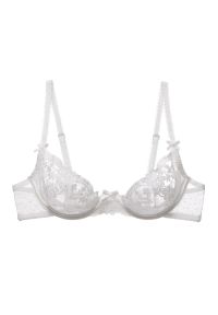 Intica - Biustonosz z półmiseczką z koronką na co dzień i wieczór Briny. Kolor: biały. Materiał: koronka. Wzór: koronka