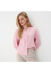 Mohito - Elegancka bluzka z muślinu - Różowy. Kolor: różowy. Styl: elegancki #1