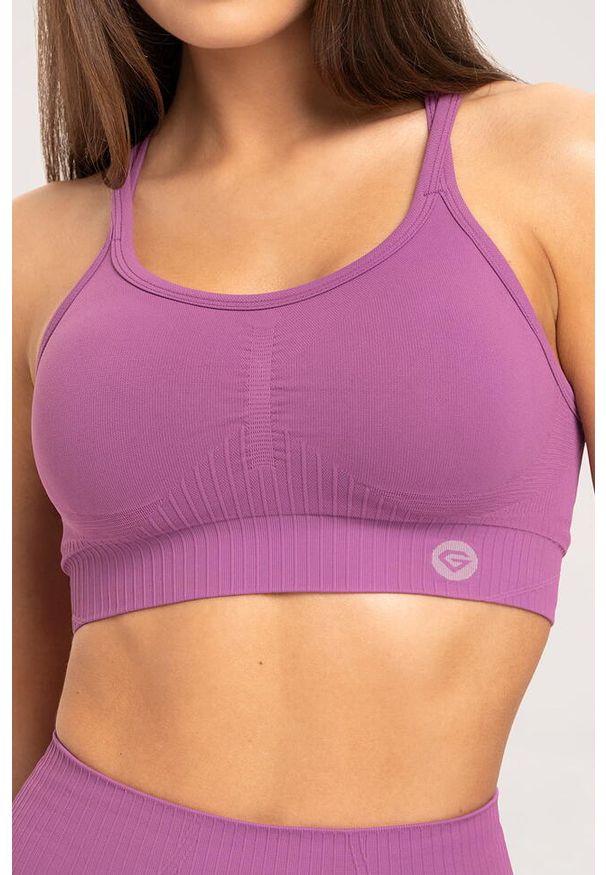 GYM GLAMOUR - Stanik fitness cardio damski Gym Glamour push up 2.0. Kolor: niebieski. Rodzaj stanika: push-up. Sport: fitness