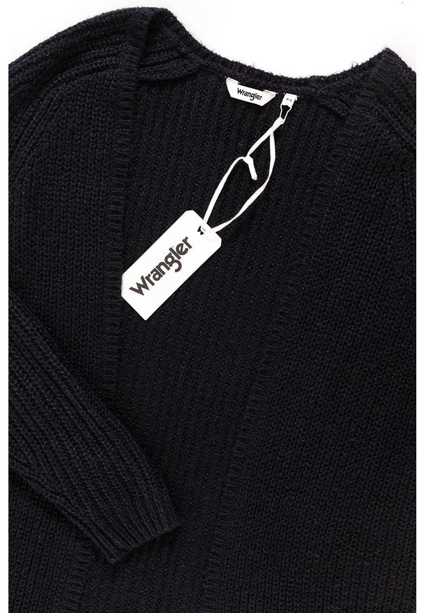 Wrangler - DAMSKI SWETER WRANGLER FLY AWAY KNIT DARK NAVY W8107PYAE 112132224. Materiał: tkanina. Styl: elegancki