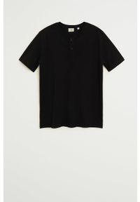 Mango Man - T-shirt Brunch. Okazja: na co dzień. Kolor: czarny. Materiał: bawełna, dzianina. Długość: krótkie. Wzór: gładki. Styl: casual #3