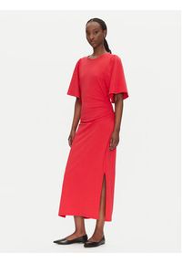 Bruuns Bazaar Sukienka codzienna Nathala BBW4560 Czerwony Regular Fit. Okazja: na co dzień. Kolor: czerwony. Materiał: bawełna. Typ sukienki: proste. Styl: casual #4