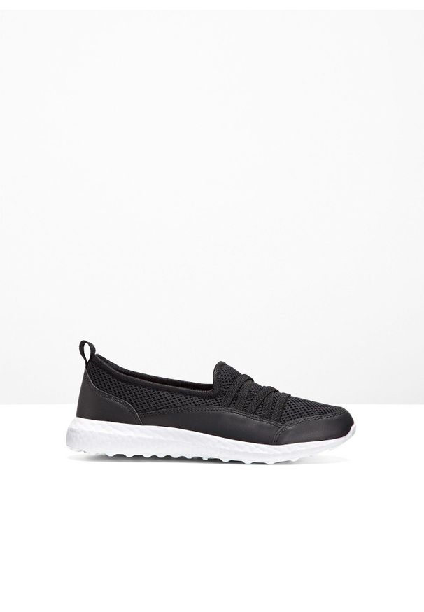 bonprix - Wygodne sneakersy wsuwane z lekką podeszwą. Zapięcie: bez zapięcia. Kolor: czarny