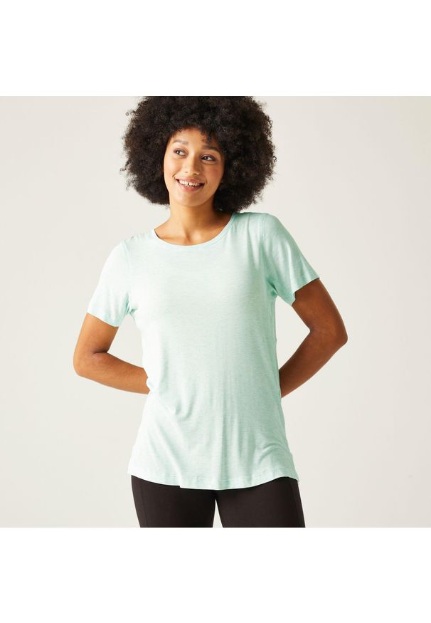 Regatta - Koszulka damska Ballyton. Kolor: niebieski. Materiał: materiał. Długość rękawa: krótki rękaw. Długość: krótkie. Sport: turystyka piesza, fitness