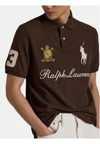 Polo Ralph Lauren Polo 710B20009002 Brązowy Regular Fit. Typ kołnierza: polo. Kolor: brązowy. Materiał: bawełna #4