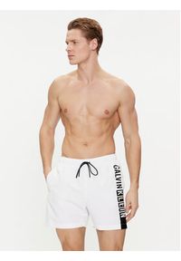 Calvin Klein Swimwear Szorty kąpielowe KM0KM00991 Biały Regular Fit. Kolor: biały. Materiał: syntetyk