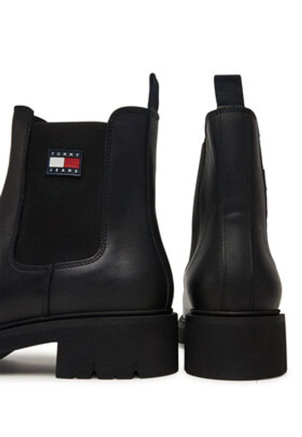 Tommy Jeans Sztyblety Tjw Chelsea Leather Boot EN0EN02825 Czarny. Kolor: czarny. Materiał: skóra