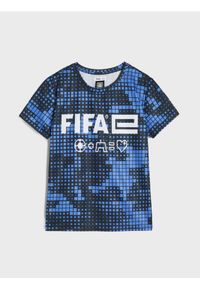 Sinsay - Koszulka z nadrukiem FIFA - niebieski. Kolor: niebieski. Wzór: nadruk