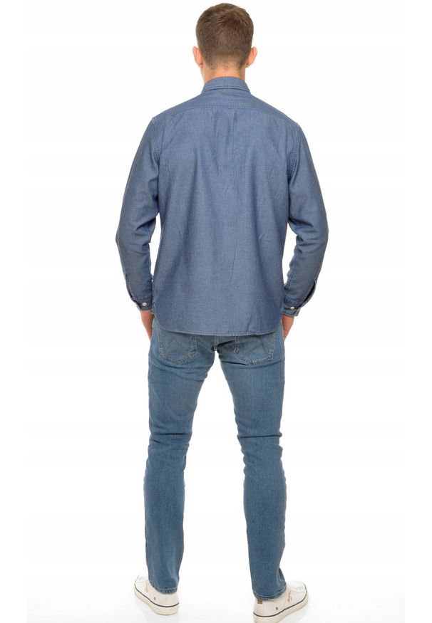 Lee - LEE WORKER SHIRT RELAXED FIT MĘSKA KOSZULA JEANSOWA DARK NAVY L68HJLNM 112117131. Materiał: jeans