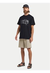Jack Wolfskin T-Shirt Brand T A64116 Granatowy Regular Fit. Kolor: niebieski. Materiał: bawełna #5