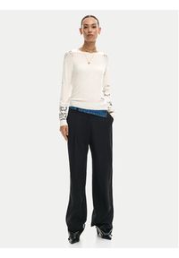 Desigual Sweter Marquette 26SWJF10 Écru Regular Fit. Materiał: wiskoza #4