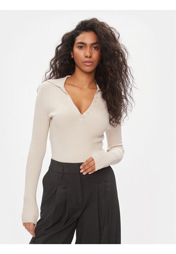 only - ONLY Sweter Minna 15309345 Beżowy Regular Fit. Kolor: beżowy. Materiał: syntetyk