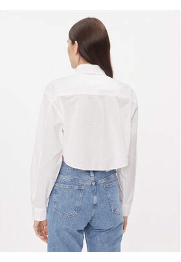 Calvin Klein Jeans Koszula J20J222614 Biały Cropped Fit. Kolor: biały. Materiał: bawełna