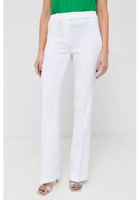 MICHAEL Michael Kors spodnie damskie kolor biały proste medium waist. Okazja: na co dzień. Kolor: biały. Materiał: materiał. Styl: casual #3