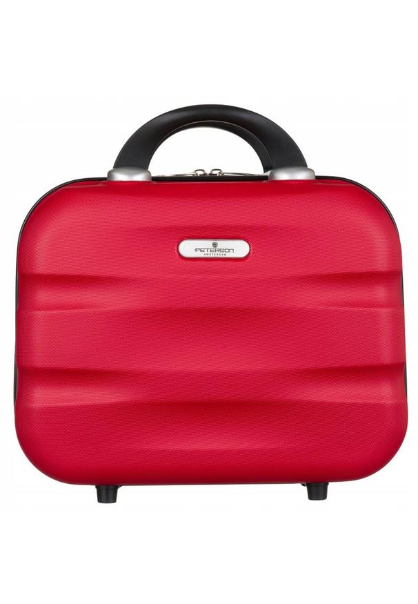 Kuferek czerwony kosmetyczka Peterson [DH] PTN 5806-K-M. Kolor: czerwony. Materiał: materiał. Styl: elegancki