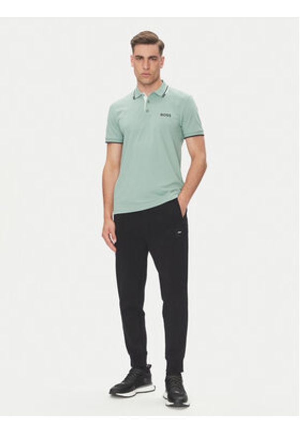 BOSS Polo Paddy Pro 50469102 Zielony Regular Fit. Typ kołnierza: polo. Kolor: zielony. Materiał: syntetyk, bawełna