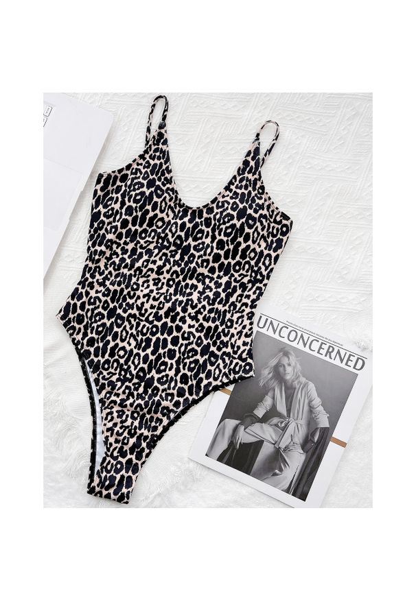 Intica - Strój kąpielowy wiązany z wzorem w leoparda Kisha. Materiał: tkanina