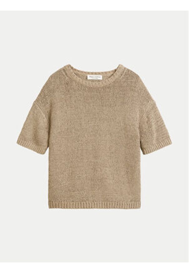 Marc O'Polo Sweter M03 5136 62059 Beżowy Relaxed Fit. Typ kołnierza: polo. Kolor: beżowy. Materiał: bawełna, syntetyk