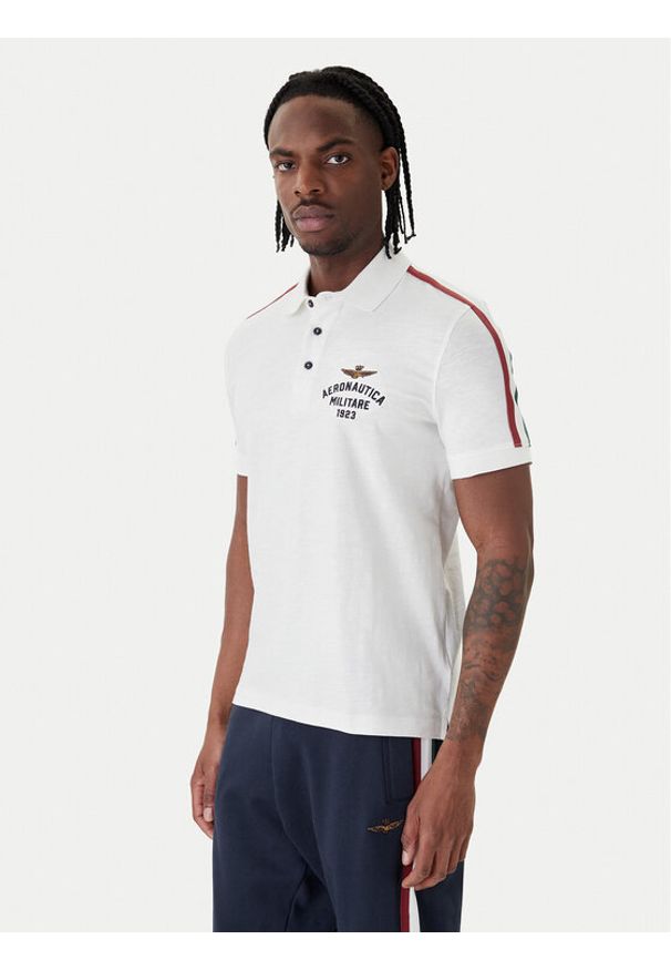 Aeronautica Militare Polo 261PO1926UJ00723 Biały Regular Fit. Typ kołnierza: polo. Kolor: biały. Materiał: bawełna