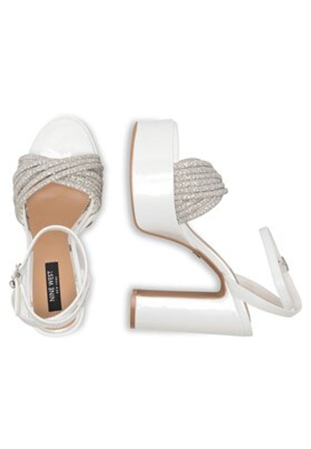 Nine West Sandały WFA2736-1 Biały. Kolor: biały. Materiał: syntetyk