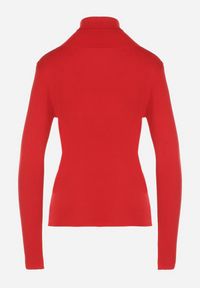 Born2be - Czerwony Klasyczny Golf z Bawełną Reilisea. Okazja: na co dzień. Typ kołnierza: golf. Kolor: czerwony. Materiał: bawełna. Styl: klasyczny #5